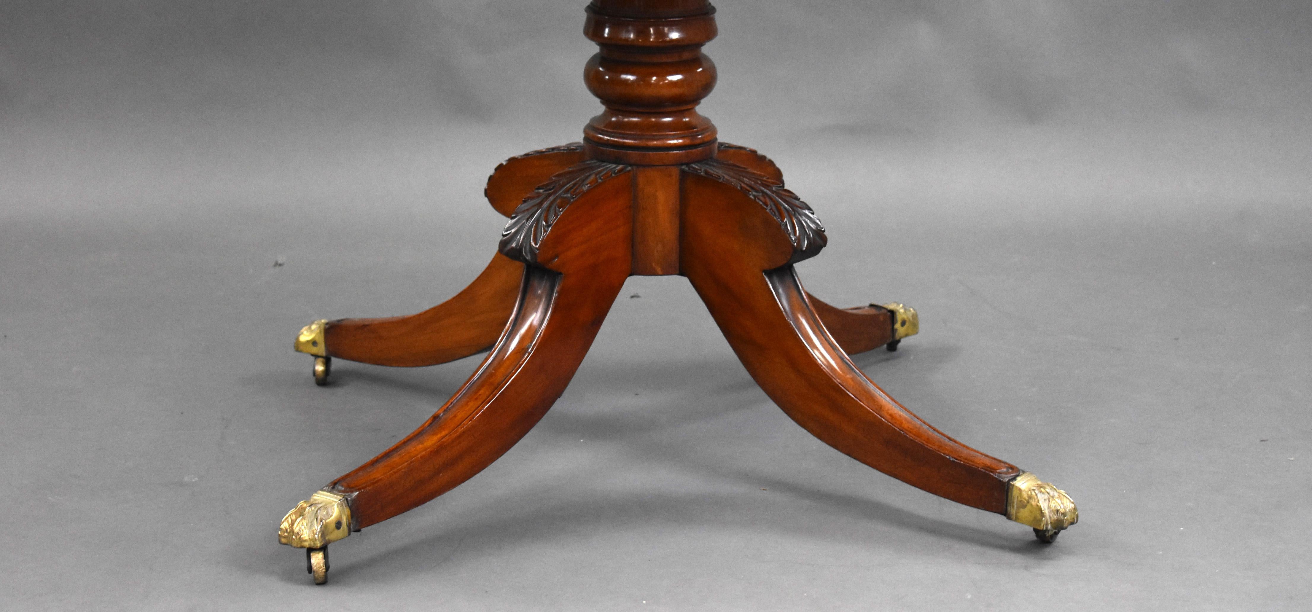 19th Century Small Regency Mahogany Drum Table For Sale