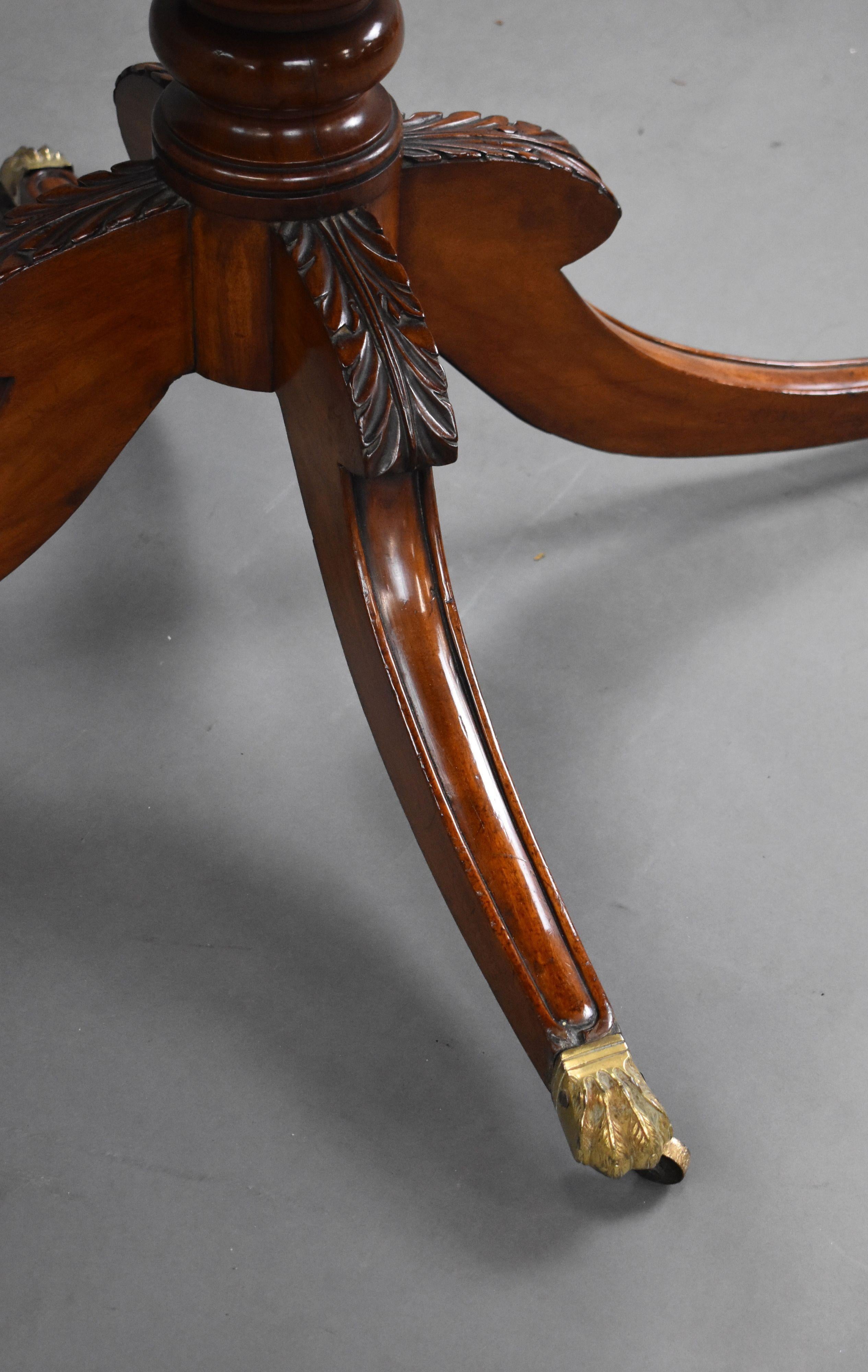 Small Regency Mahogany Drum Table For Sale 1