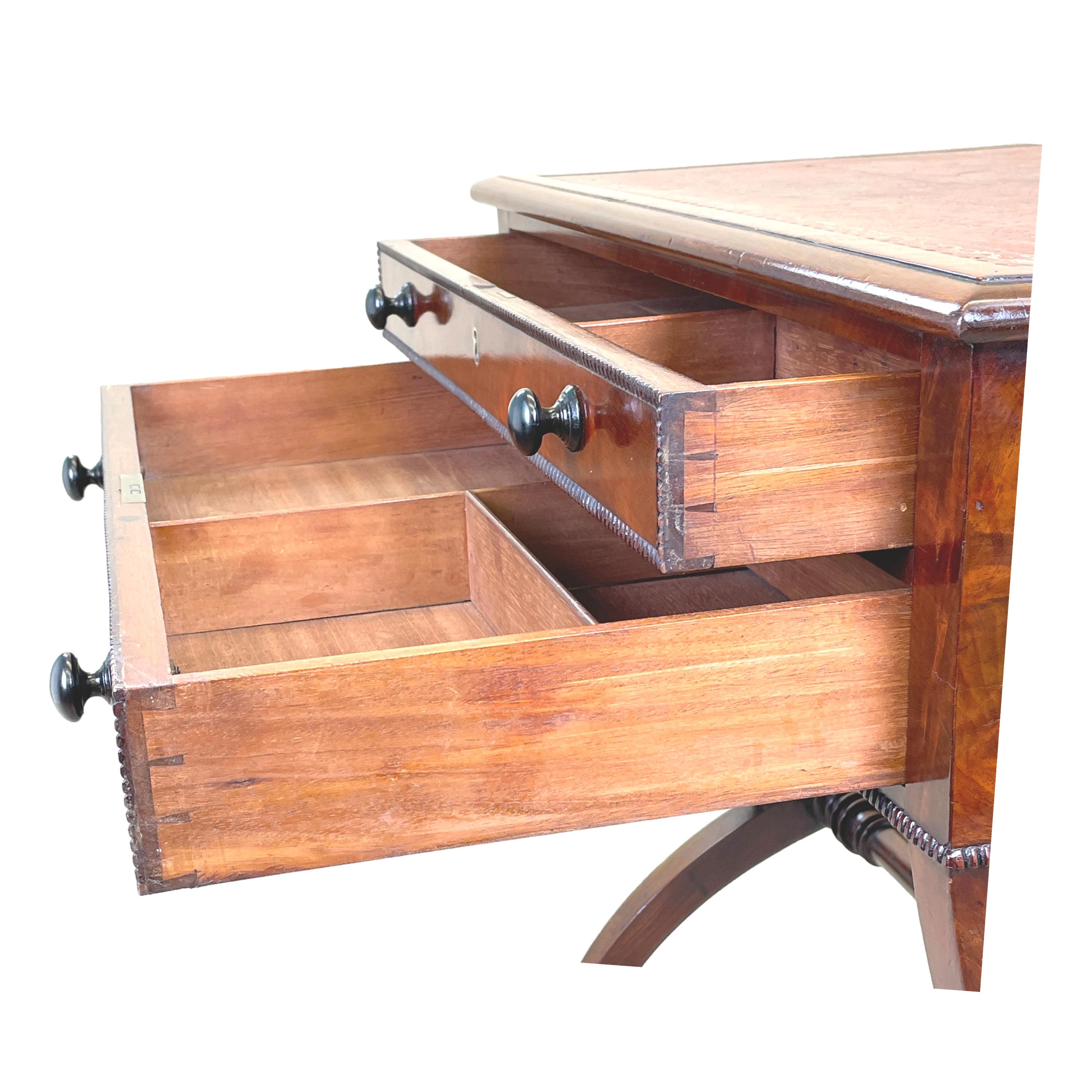 19th Century Small Regency Mahogany Writing Table For Sale