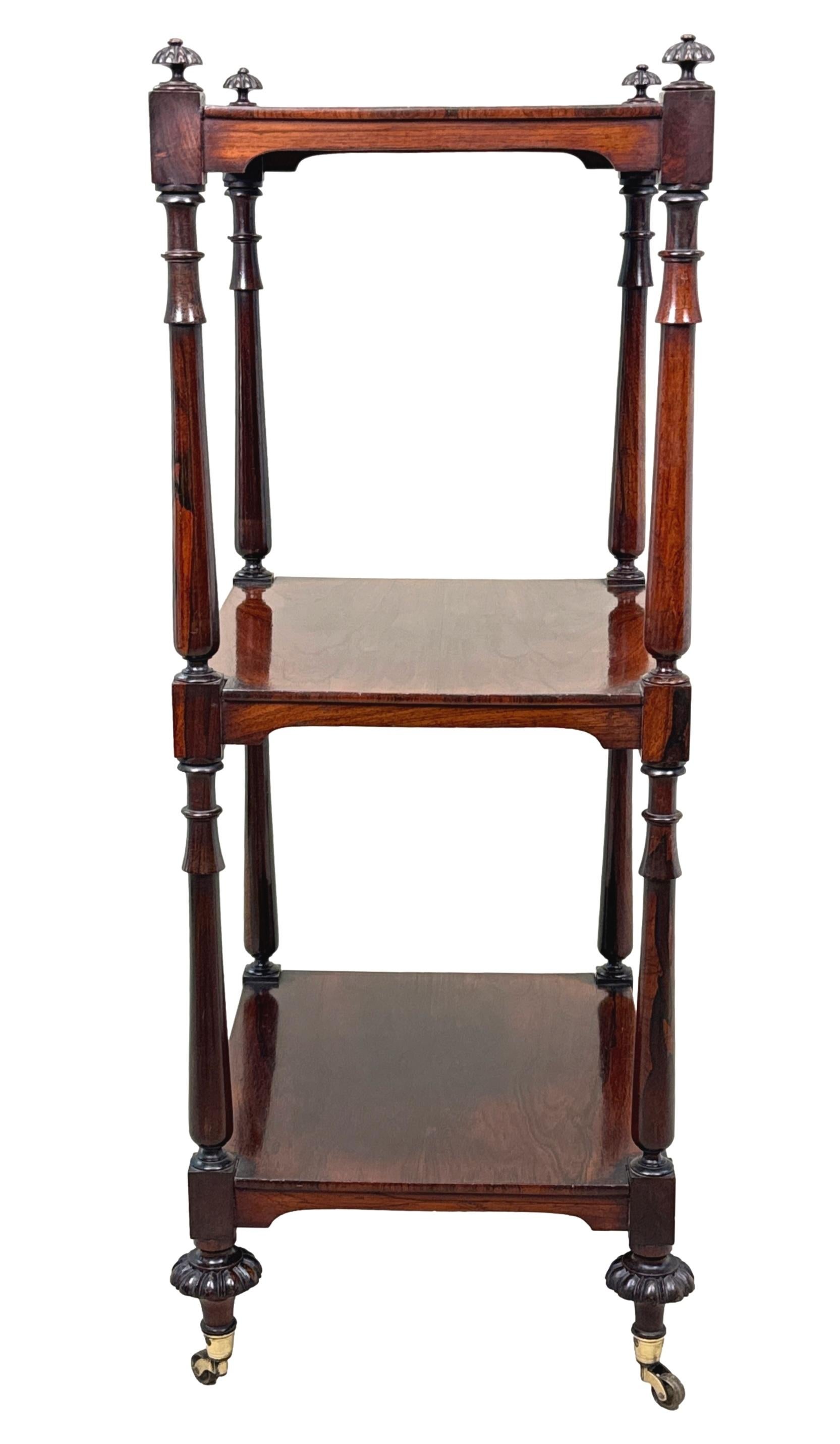 English Small Regency Rosewood Whatnot For Sale