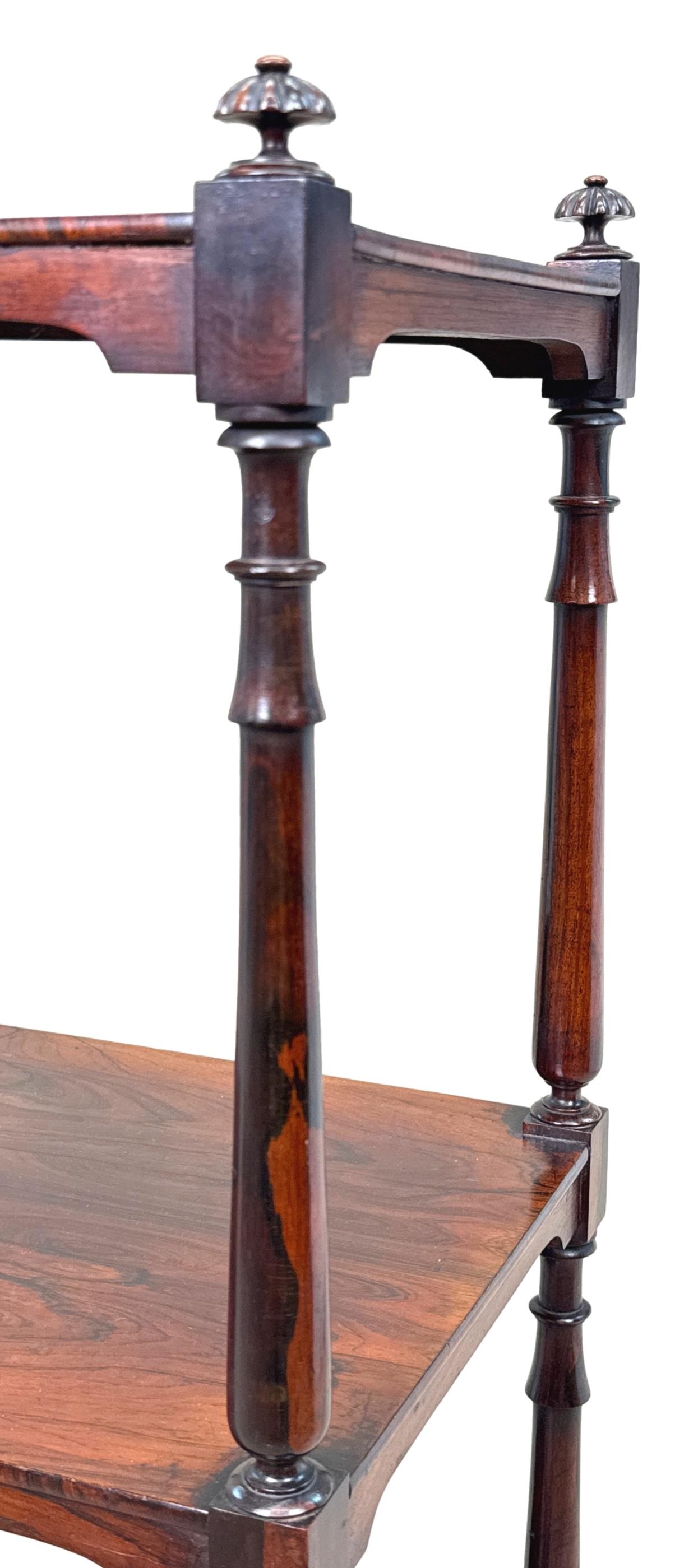 Small Regency Rosewood Whatnot In Good Condition For Sale In Bedfordshire, GB
