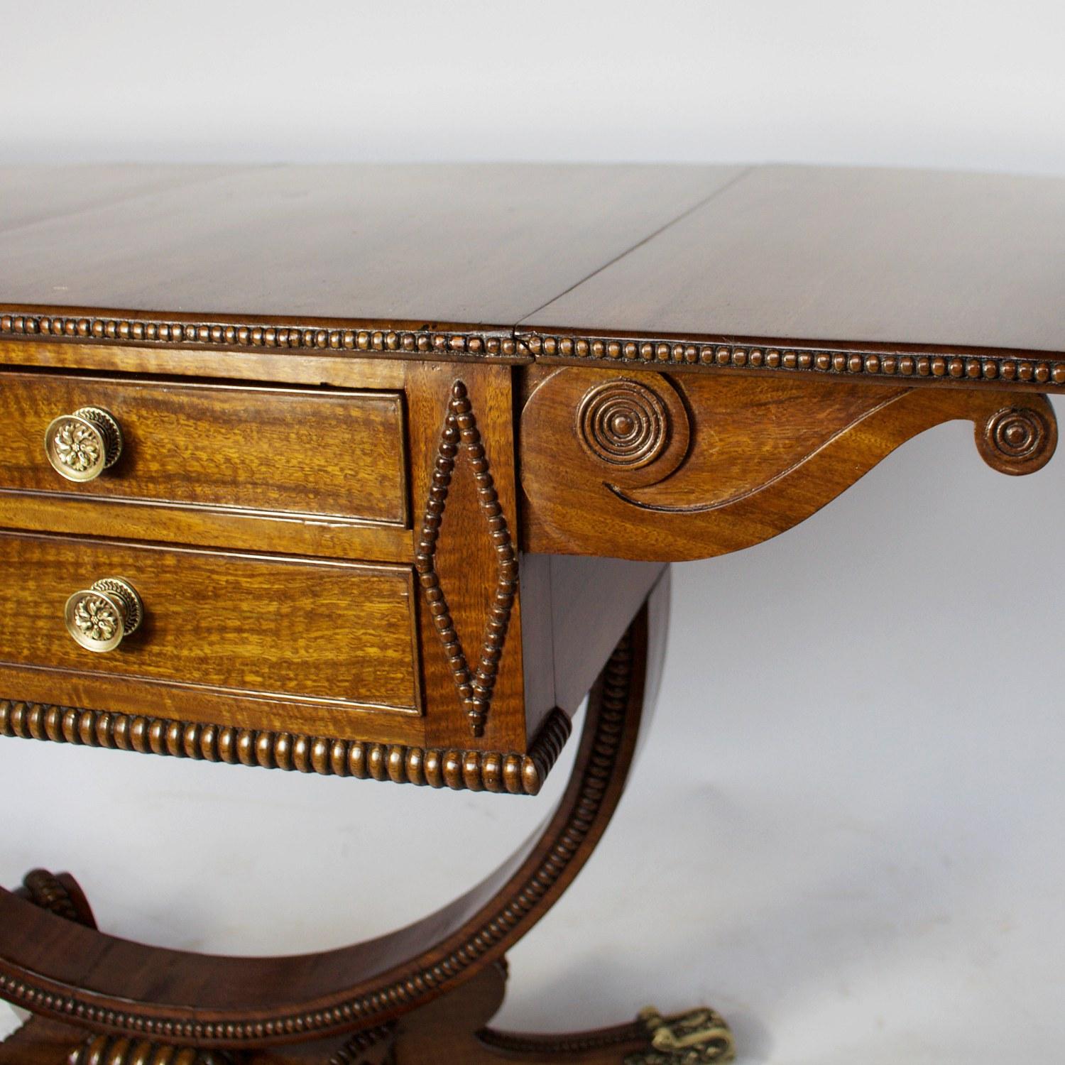 Early 19th Century Small Regency Sofa Table, Rosewood and Mahogany, circa 1815 For Sale