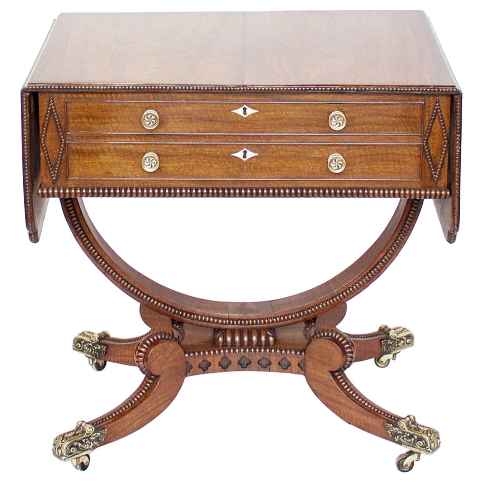 Small Regency Sofa Table, Rosewood and Mahogany, circa 1815 For Sale