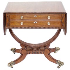 Antique Small Regency Sofa Table, Rosewood and Mahogany, circa 1815