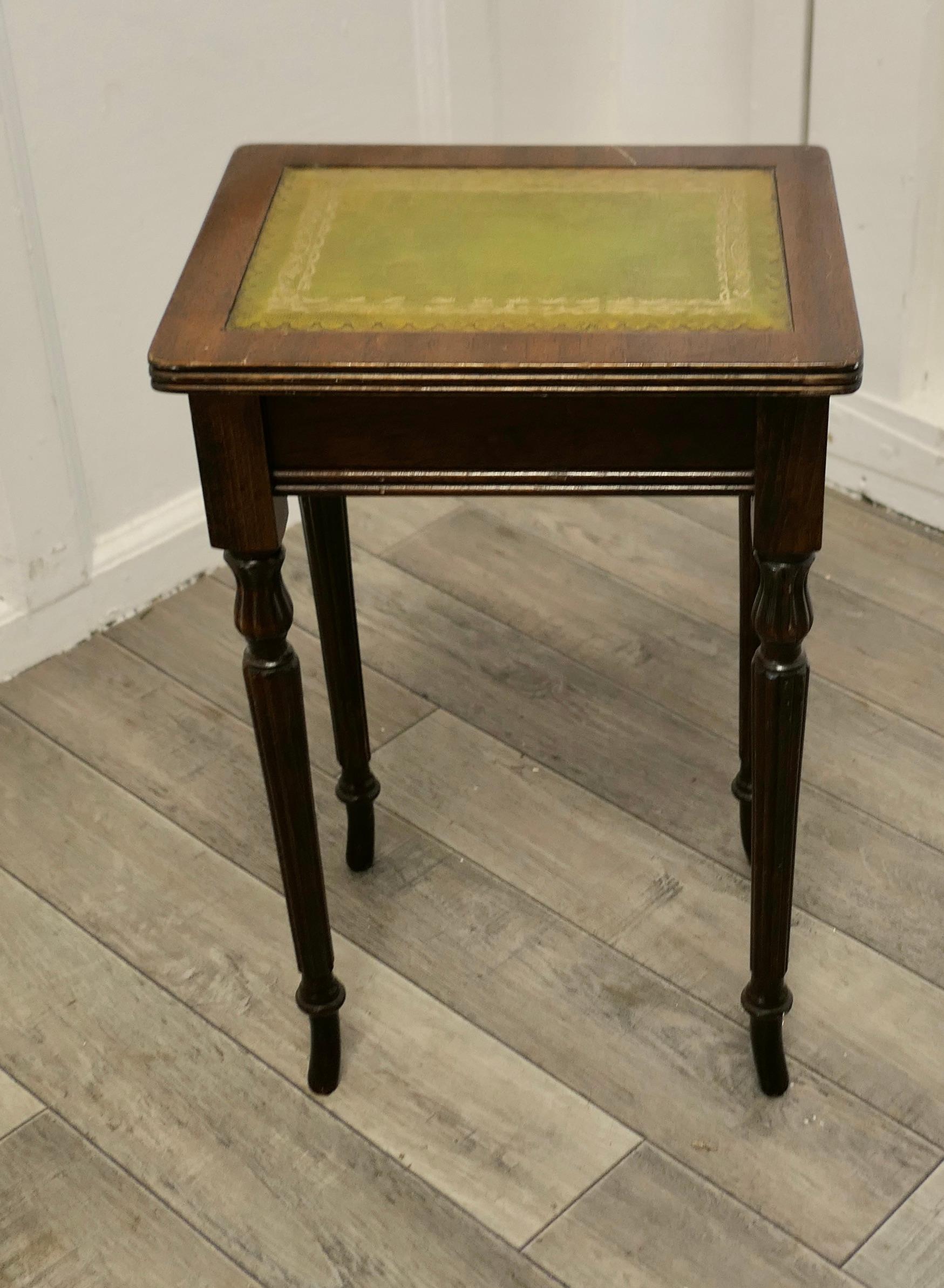 Adam Style Small Regency Style Leather Top Lamp Table