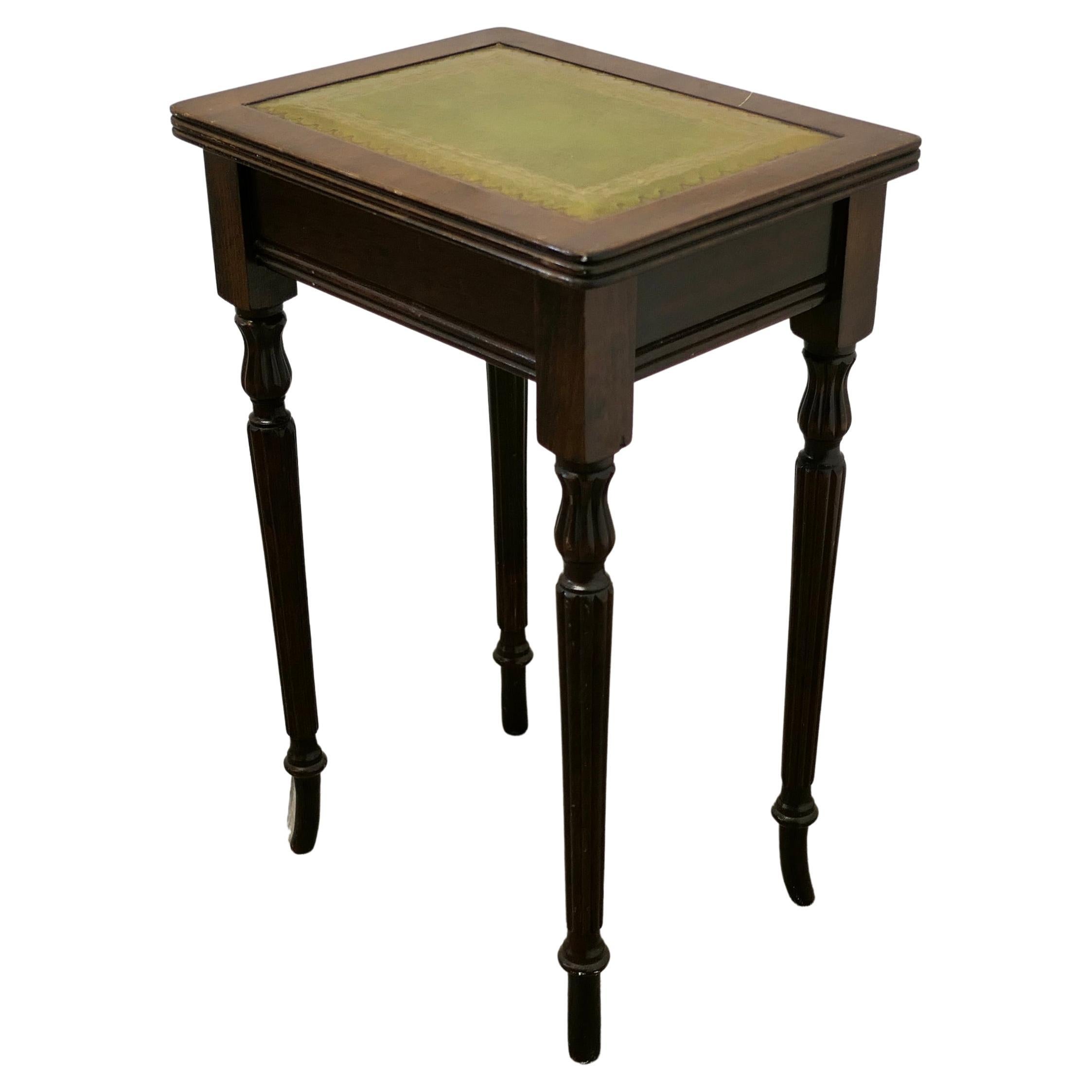 Small Regency Style Leather Top Lamp Table