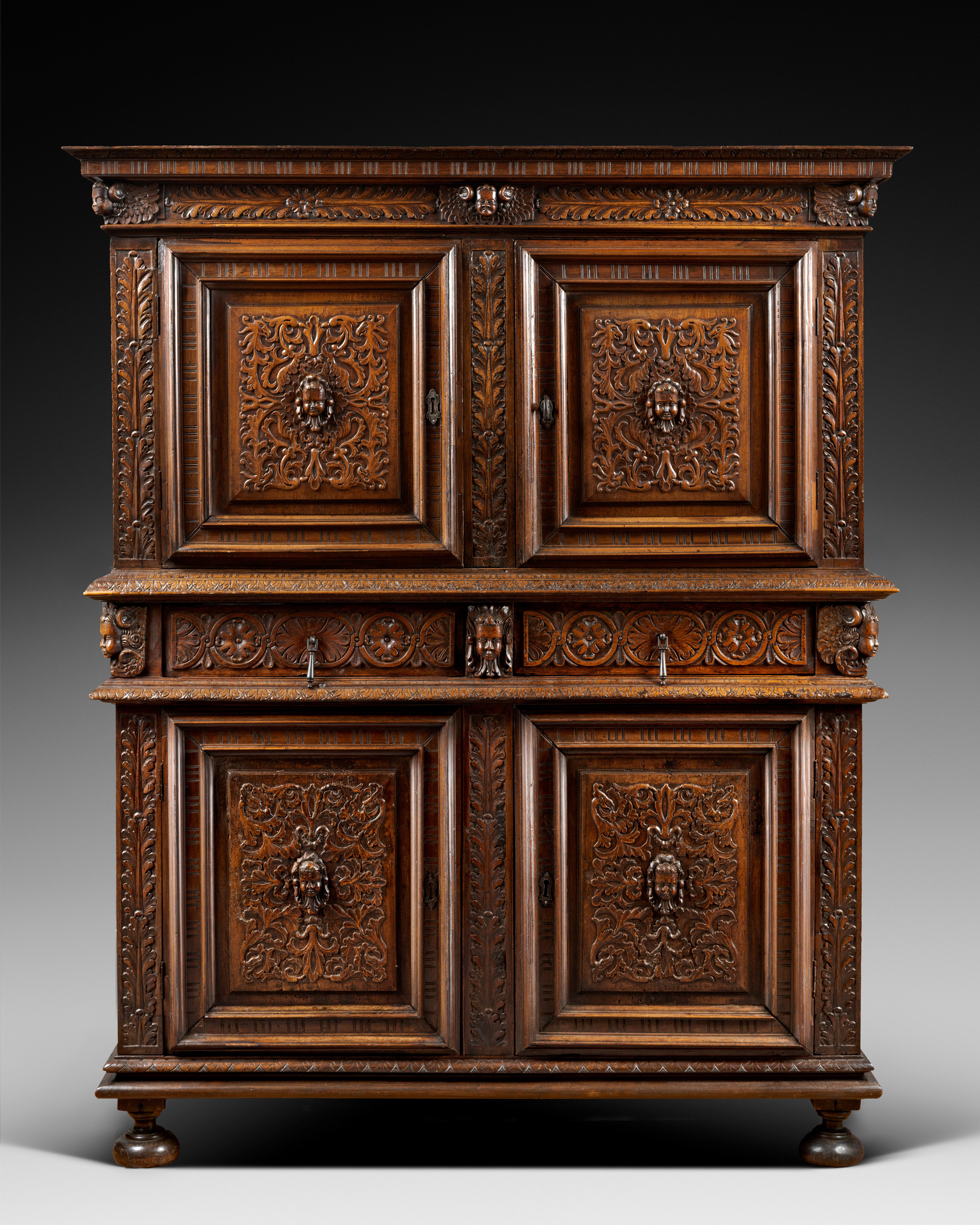 Small renaissance cabinet from Lyon.

ORIGIN: FRANCE, SCHOOL OF LYON
PERIOD: 16th CENTURY


Height:151cm
Depth: 120cm
Length: 54cm

Walnut wood
Good condition



Historic

Furniture originating from Lyon during the Second French