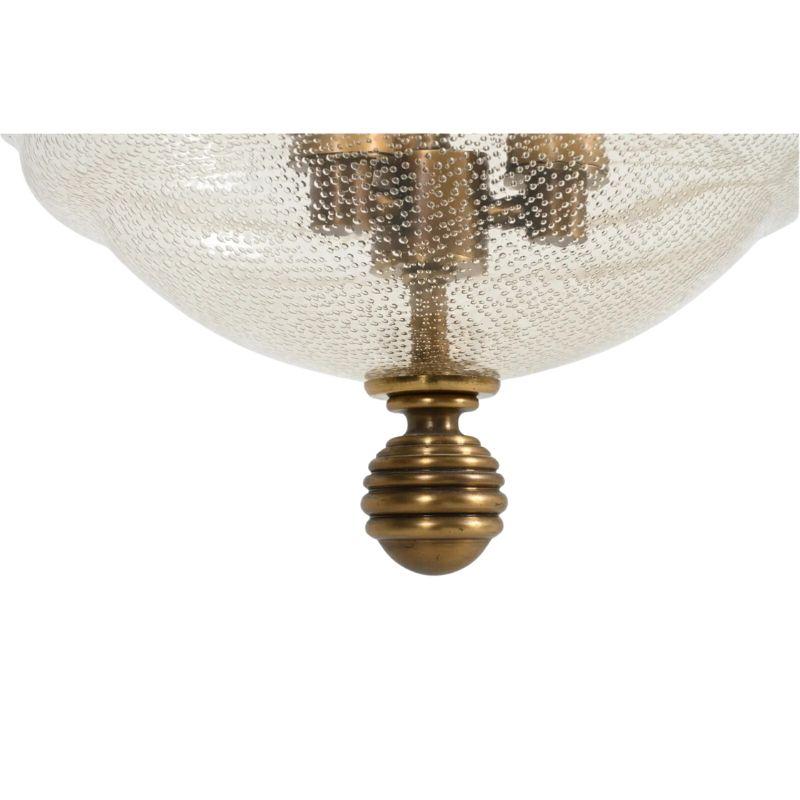 Small Ribbed Seeded Glass Pendant With Brass Fittings For Sale 1