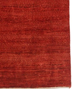 Small Rich Red Contemporary Striped Gabbeh Persian Wool Rug