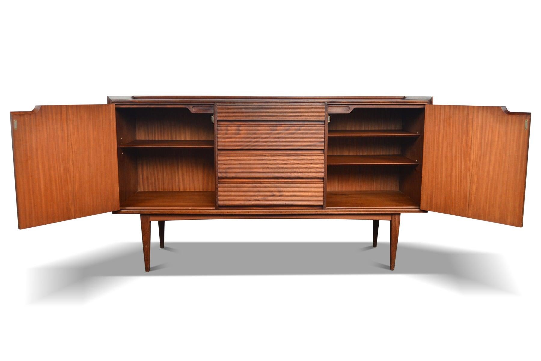 Small Richard Hornby Credenza in Solid Afromosia In Excellent Condition In Berkeley, CA