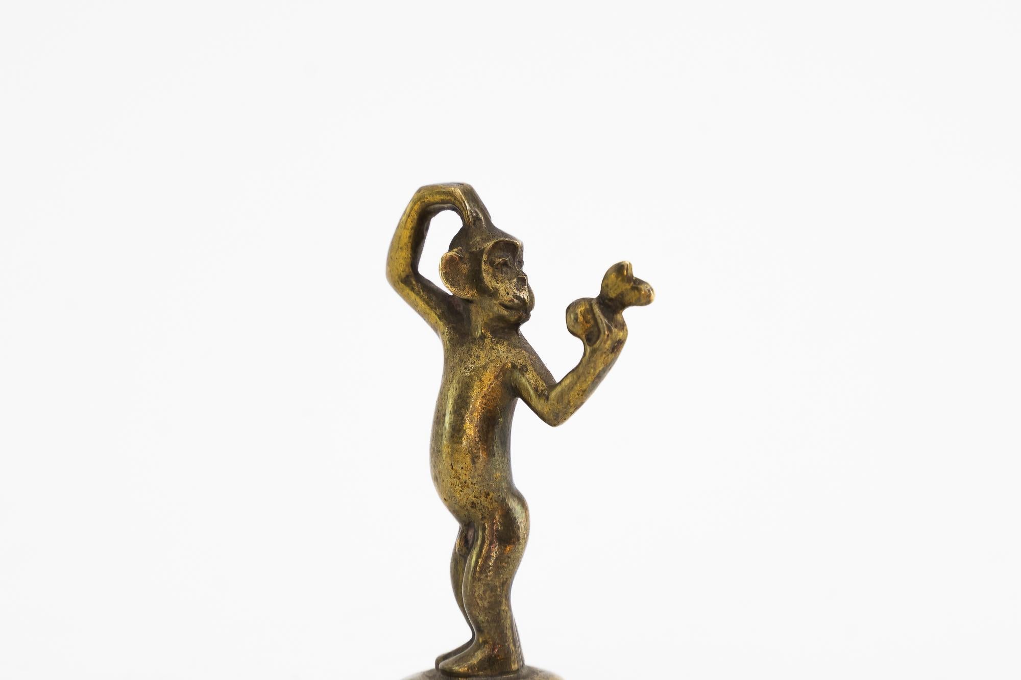 Mid-Century Modern Small Richard Rohac Monkey Figurine, circa 1950s For Sale