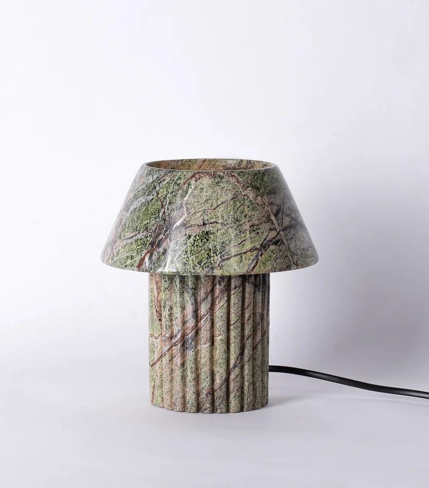 Small Rio Marble Table Lamp by Harshita Jhamtani Designs
Dimensions: D 15.2 x H 17.8 cm
Materials: Green Forest marble.

Available in Green Forest marble, Sandstone, Travertine, or White marble. Please contact us.

We love to experiment with new