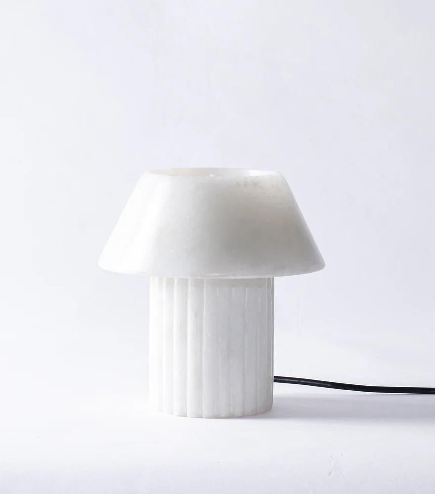 Small Rio Marble Table Lamp by Harshita Jhamtani Designs
Dimensions: D 15.2 x H 17.8 cm
Materials: White marble.

Available in Green Forest marble, Sandstone, Travertine, or White marble. Please contact us.

We love to experiment with new materials