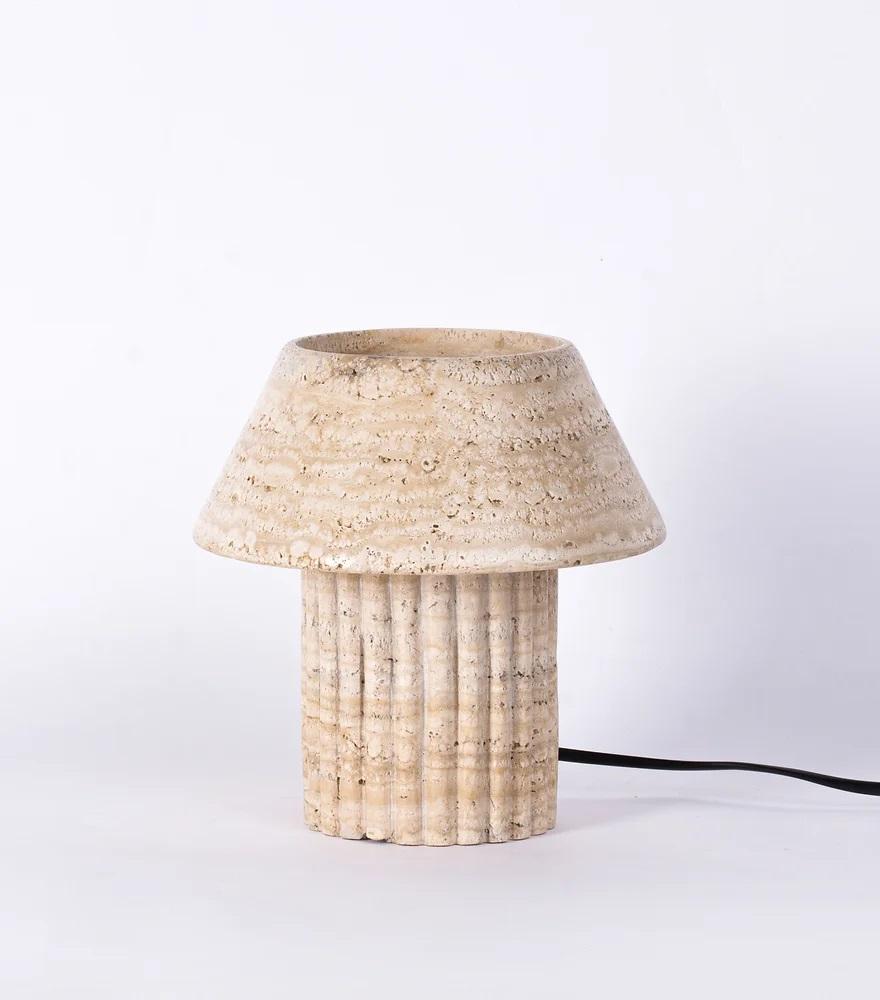 Small Rio Travertine Table Lamp by Harshita Jhamtani Designs
Dimensions: D 15.2 x H 17.8 cm
Materials: Travertine.

Available in Green Forest marble, Sandstone, Travertine, or White marble. Please contact us.

We love to experiment with new