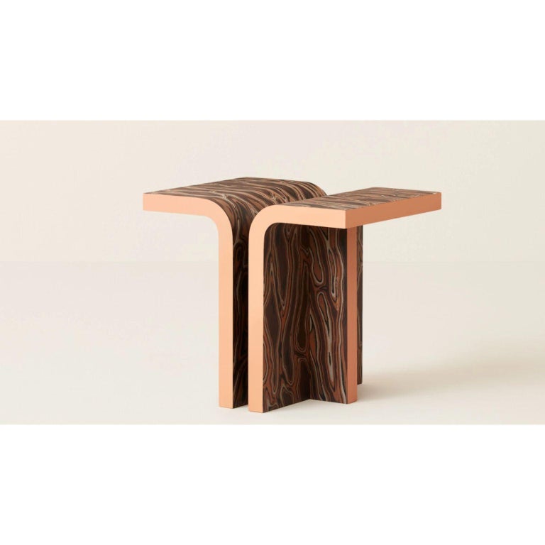 Small Rivelo Side Table by Nikolai Kotlarczyk
Dimensions: D 54 x W 40 x H 45 cm. 
Materials: Folded plywood, Alpi veneer.
Also available in other designs and dimensions.


Nikolai Kotlarczyk is an Australian designer based in Copenhagen, Denmark