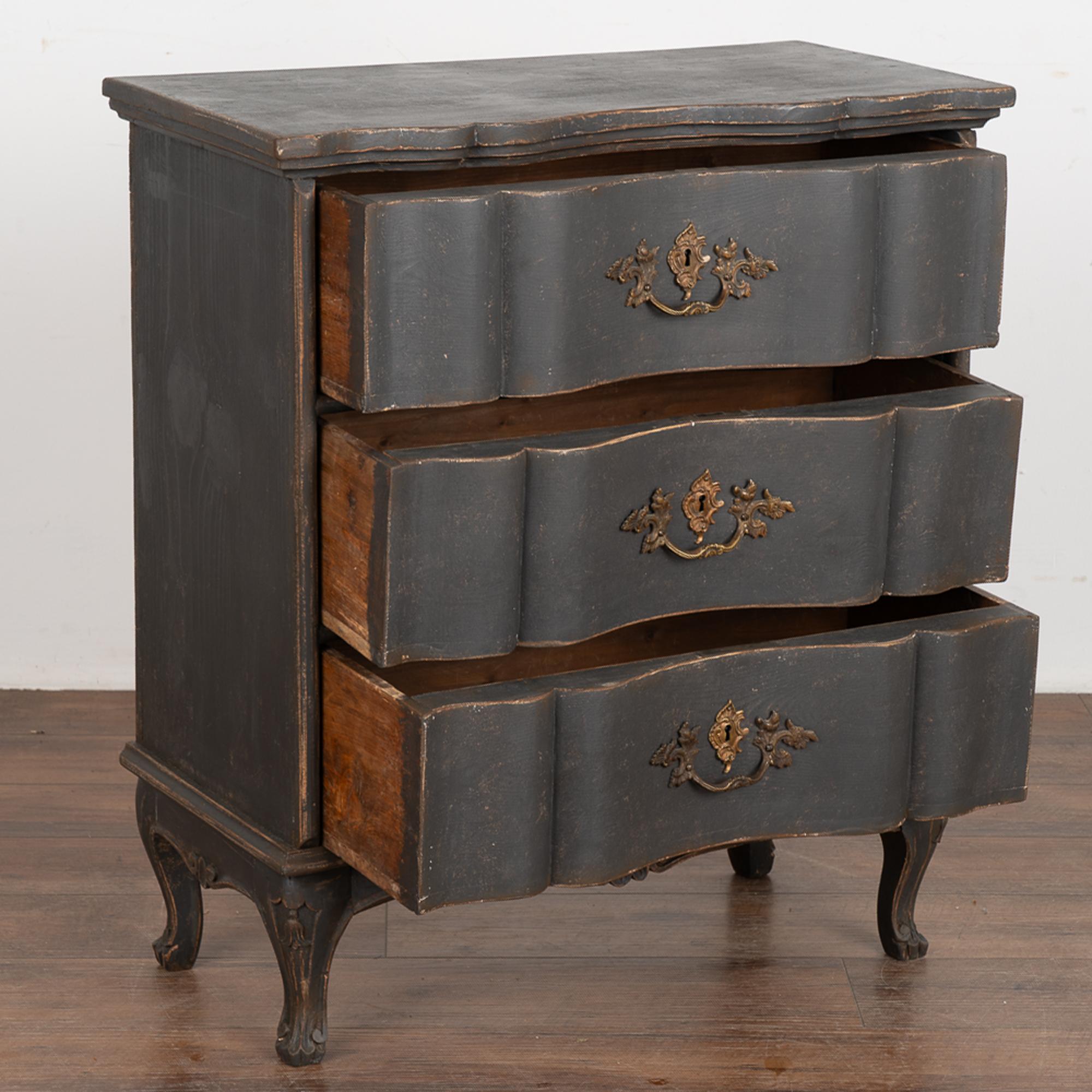Swedish Small Rococo Chest of Three Drawers, Sweden circa 1840-60 For Sale