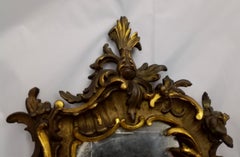 Small Rococo Mirror Carved Gilded Wood North Italy, 18th Century