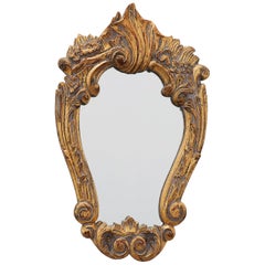 Small Rococo Style Gilt Mirror, Italy, 20th Century