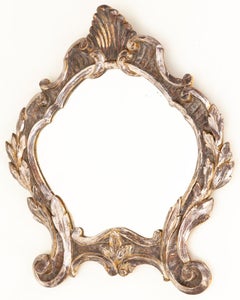 Small Rococo Style Silver-Plated Wall Mirror, Late 20th Century