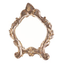 Small Rococo Style Silver-Plated Wall Mirror, Late 20th Century