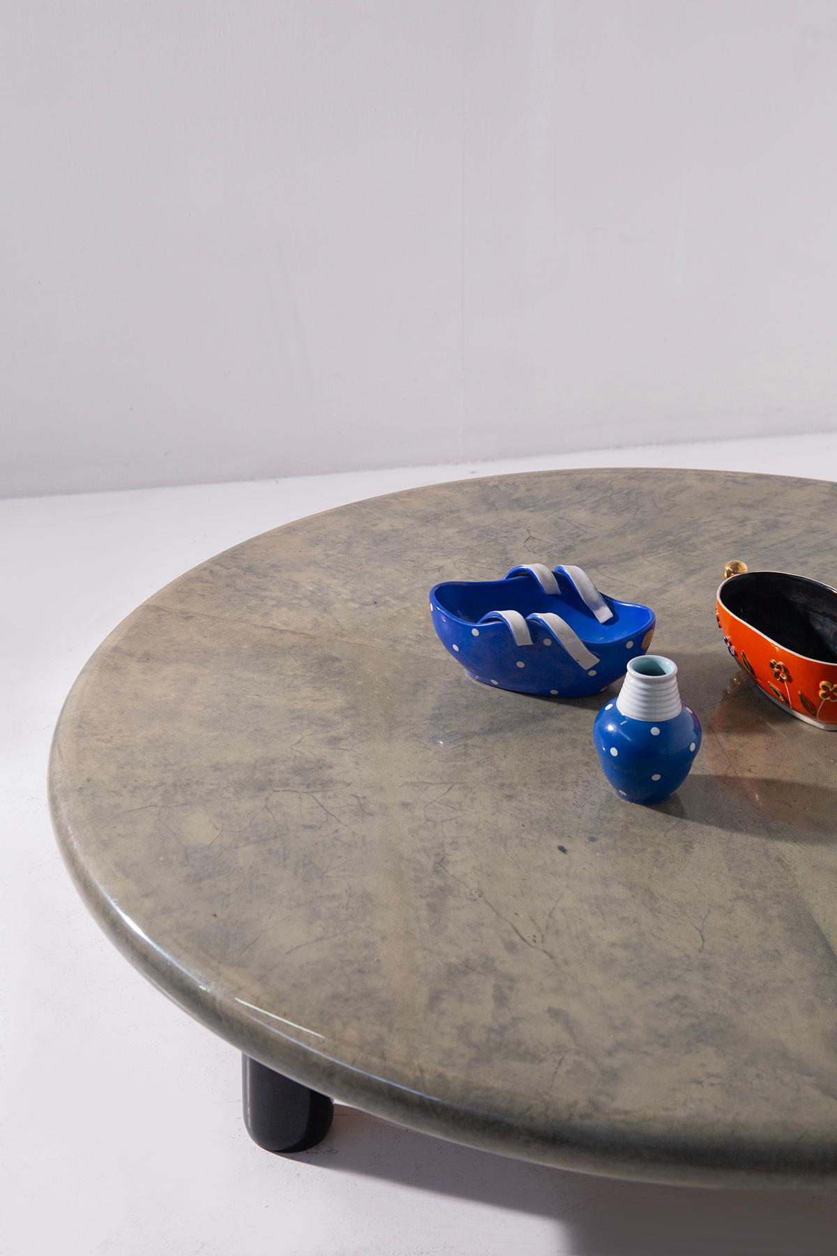 Italian Small Rometti vase with blue pois dots, signed Rometti in vendita
