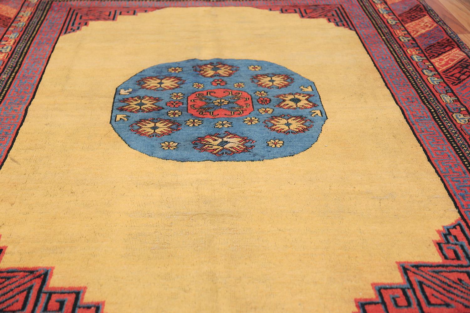 Small Room Size Funky and Tribal Antique Khotan Rug In Excellent Condition In New York, NY
