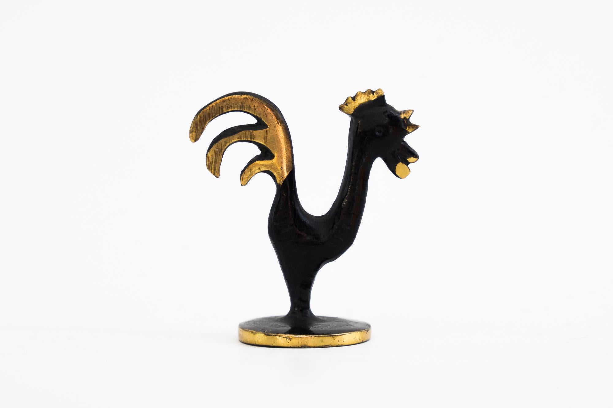 Small Rooster Figurine by Walter Bosse, Vienna, Around 1950s In Good Condition For Sale In Wien, AT