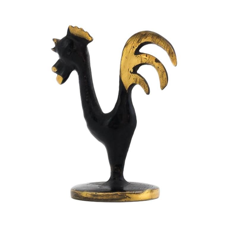 Small Rooster Figurine by Walter Bosse, Vienna, Around 1950s
