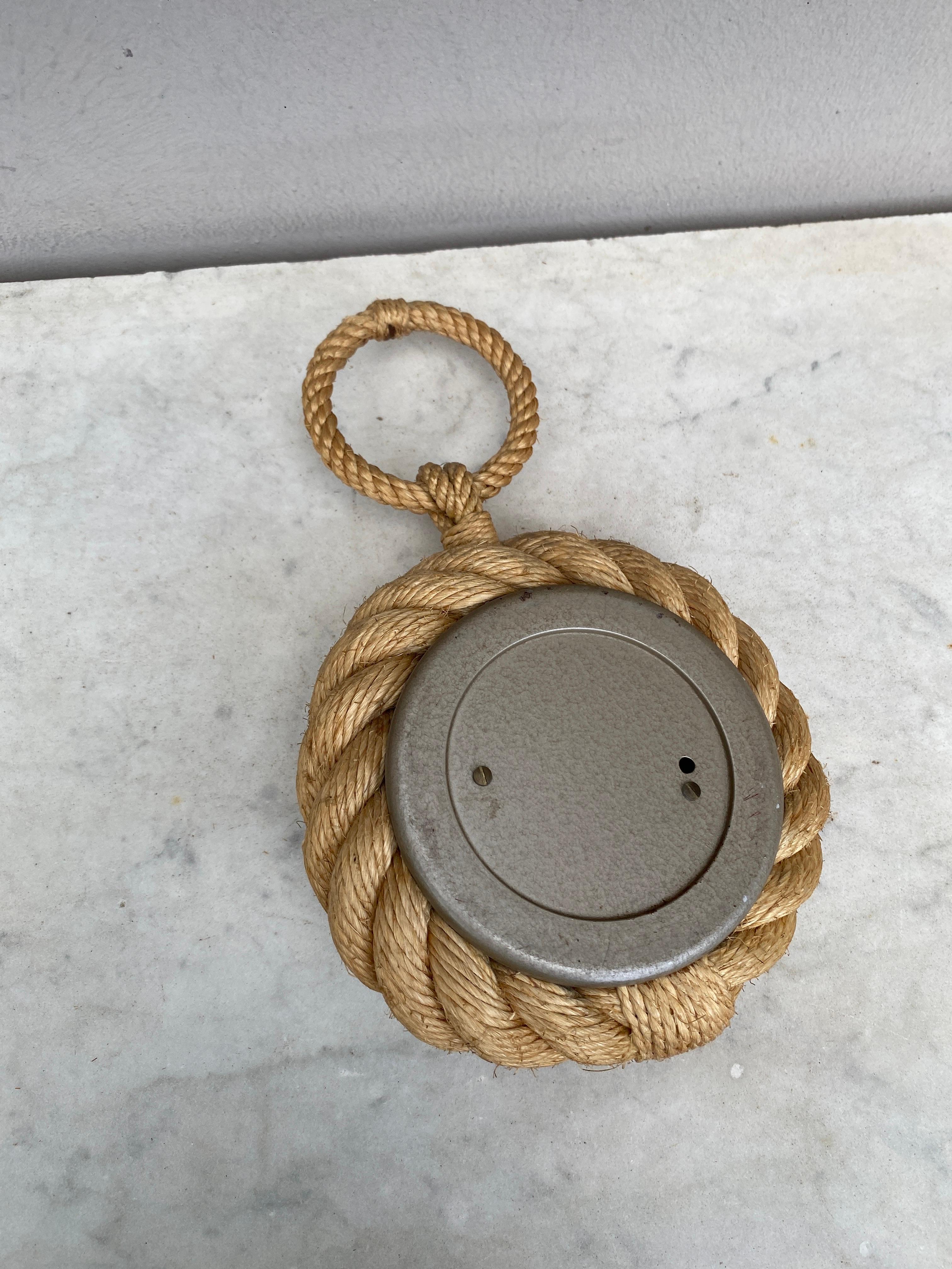 Mid-Century Small Rope Barometer Adrien Audoux & Frida Minet In Good Condition For Sale In Austin, TX