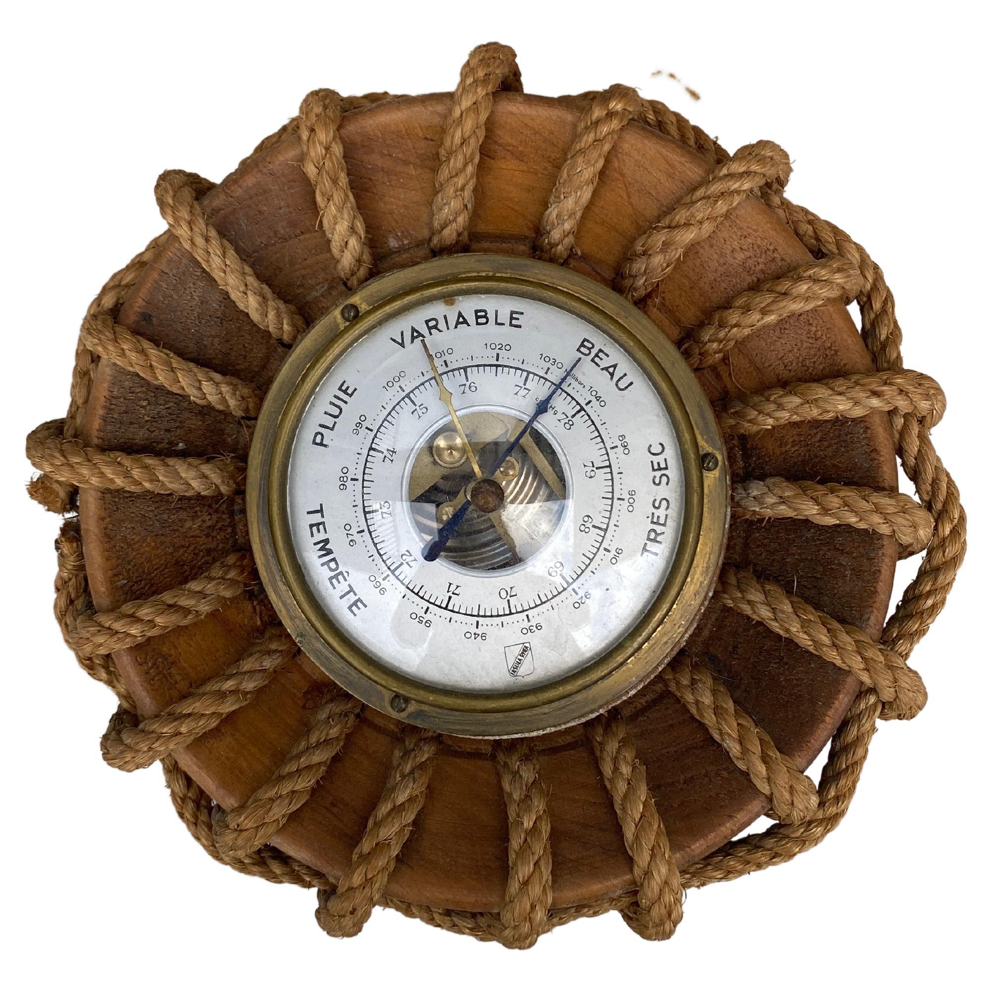  Mid-Century Small Rope Barometer Adrien Audoux & Frida Minet For Sale