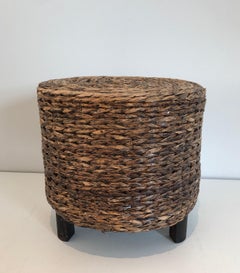 Small Rope Stool in the Style of Adrien Audoux et Frida Minet. French work.