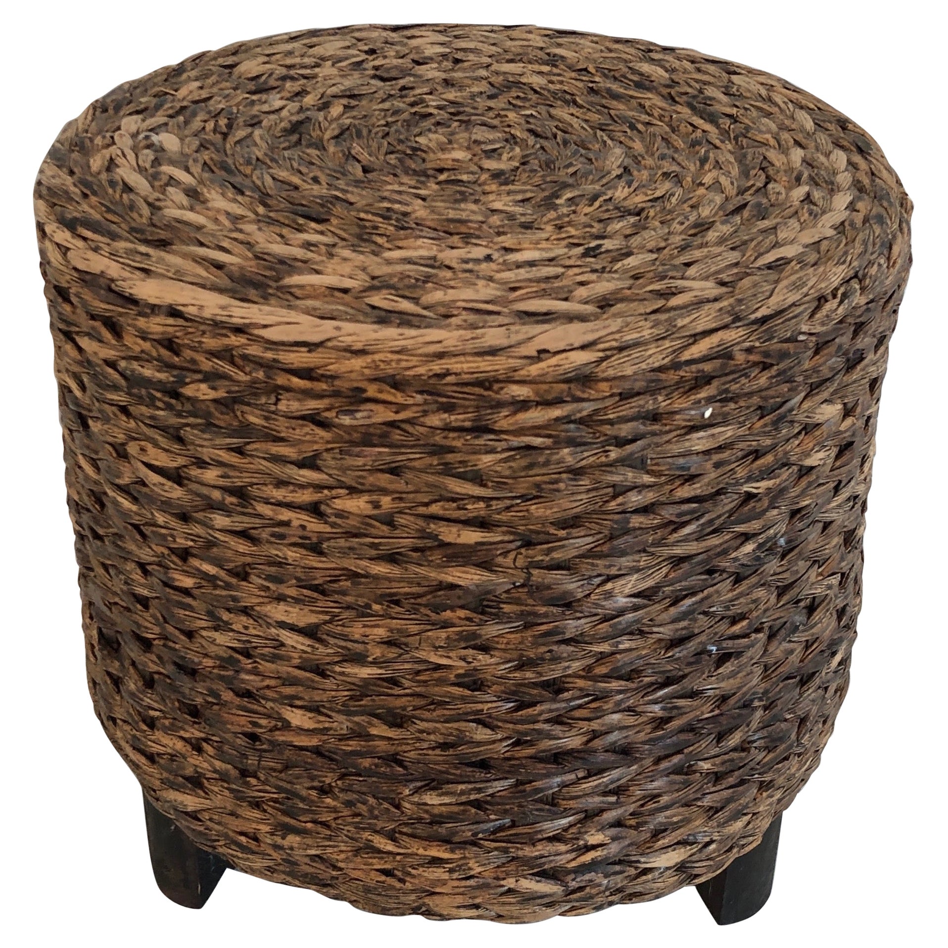 Small Rope Stool in the Style of Adrien Audoux et Frida Minet. French work.