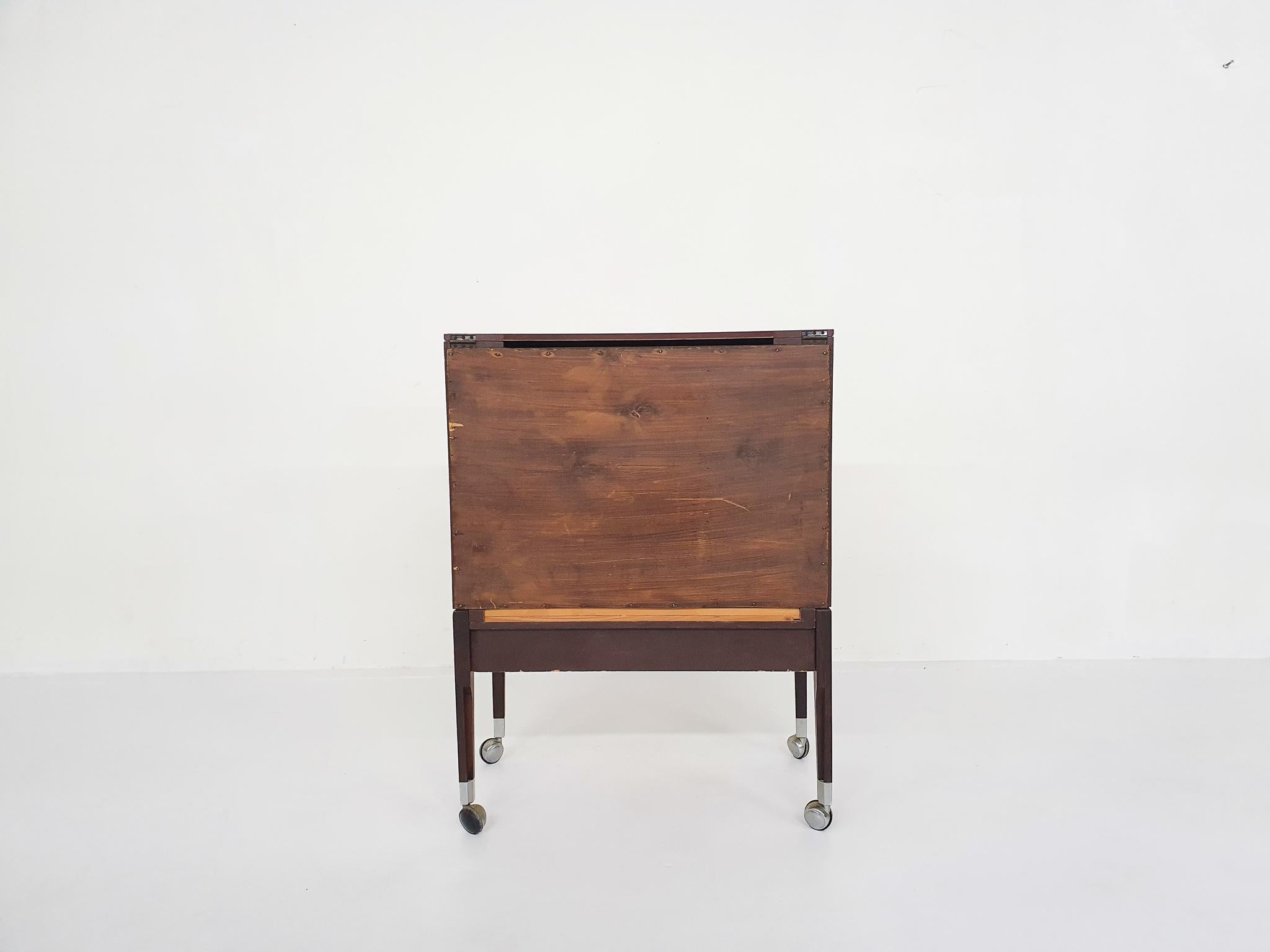 Mid-20th Century Small Rosewood Audio or Bar Cabinet by Chr. J, Denmark, 1950s