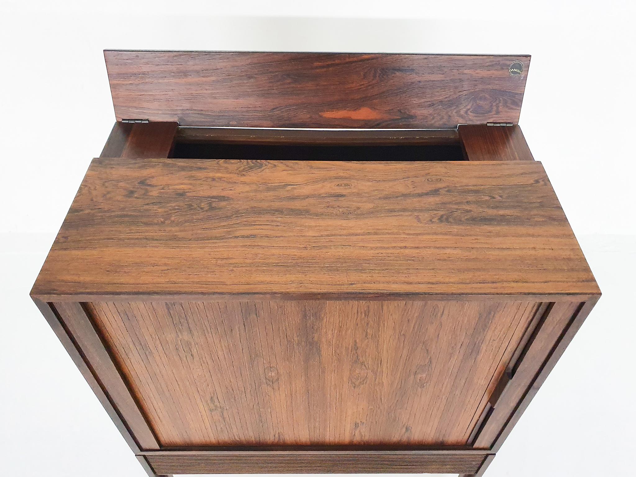 Small Rosewood Audio or Bar Cabinet by Chr. J, Denmark, 1950s 2