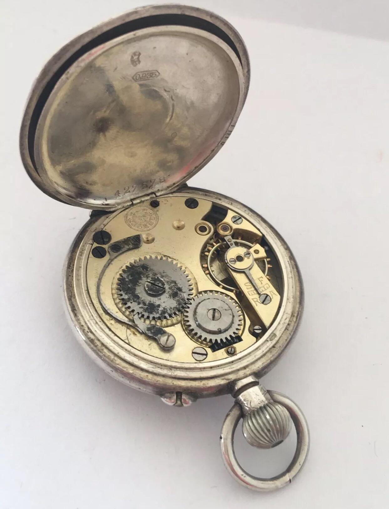 Small Roskopf Swiss Made Full Hunter Silver Pocket Watch, circa 1880 3