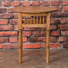 Small Round Antique Swedish Country Pine Side Table