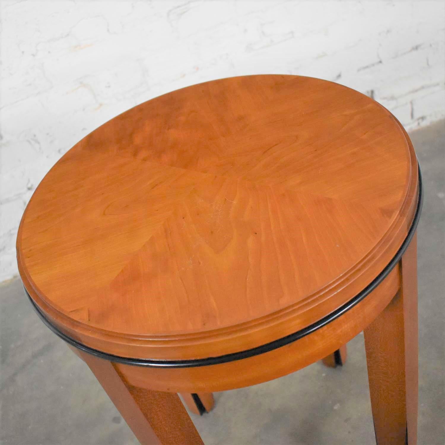 Small Round Art Deco Style Side Table or End Table by Hickory Business Furniture 1