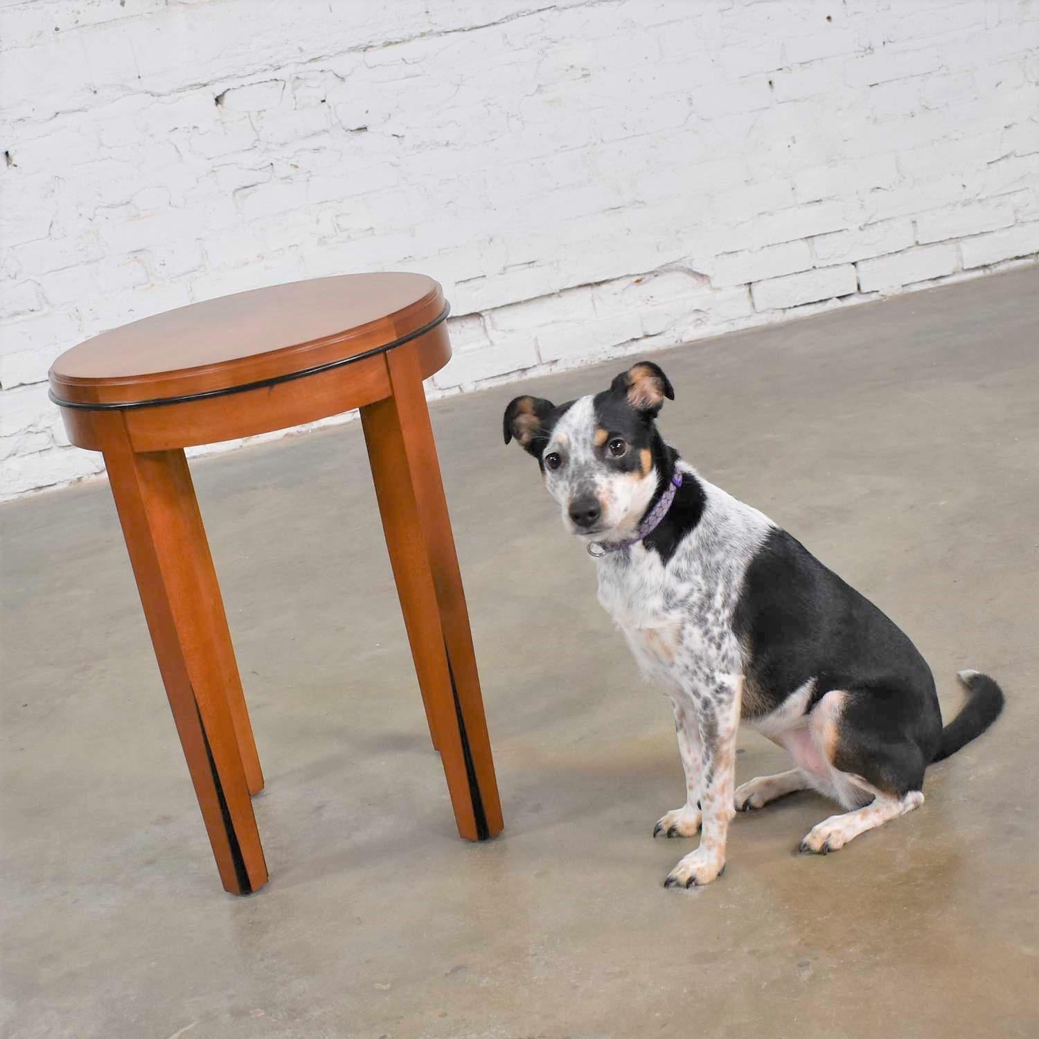 Small Round Art Deco Style Side Table or End Table by Hickory Business Furniture 7