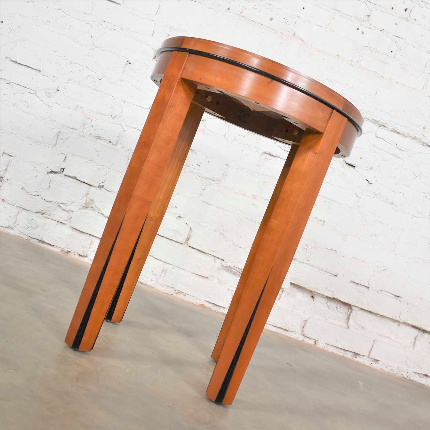 20th Century Small Round Art Deco Style Side Table or End Table by Hickory Business Furniture