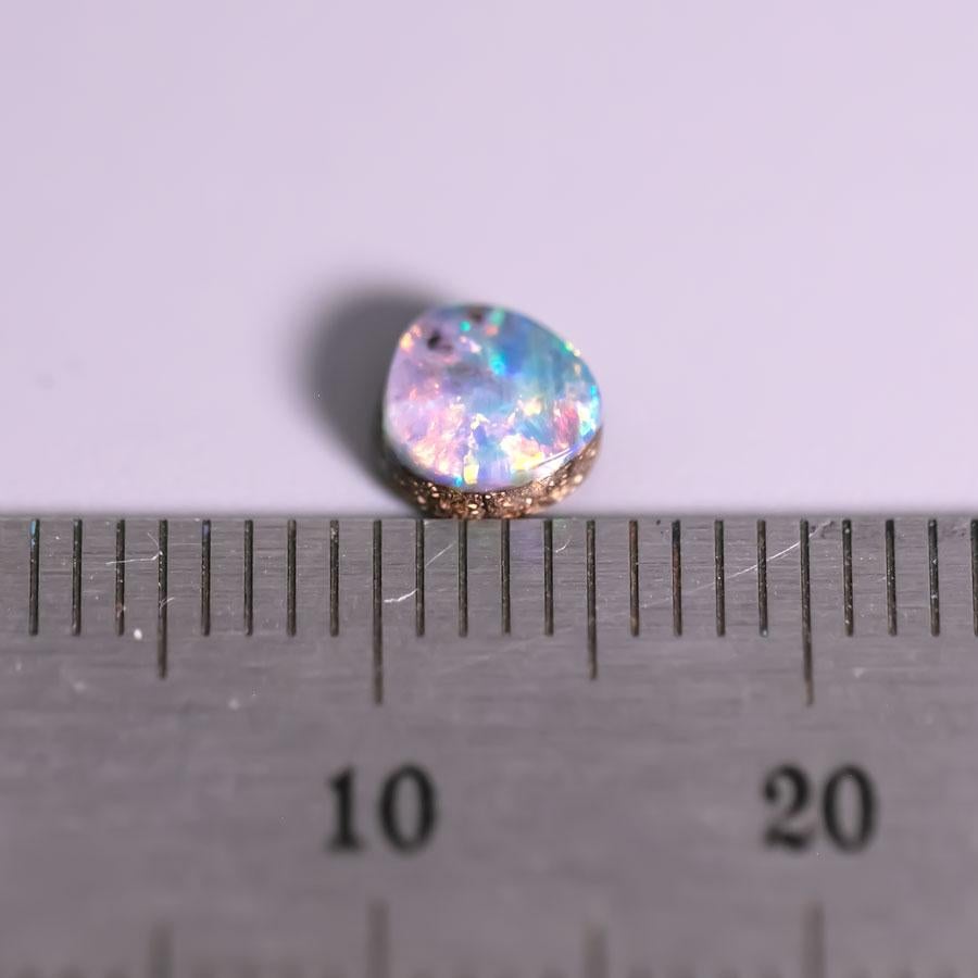Taglio rotondo Piccola opale tonda australiana Boulder 0,50ct Gemma sciolta per la creazione di gioielli in vendita