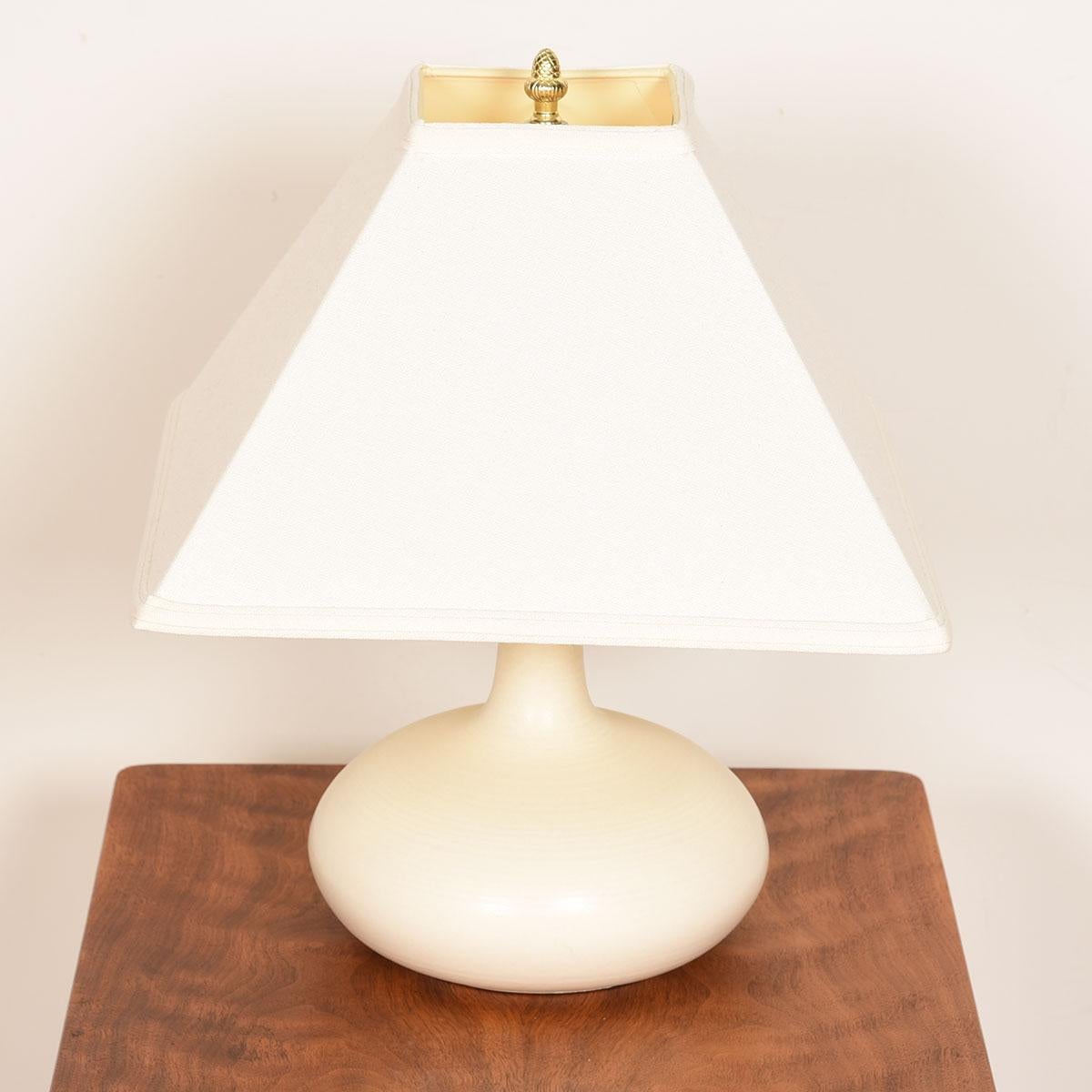 Glazed Small Round Bostlund Table Lamp by Lotte & Gunnar Bostlund For Sale