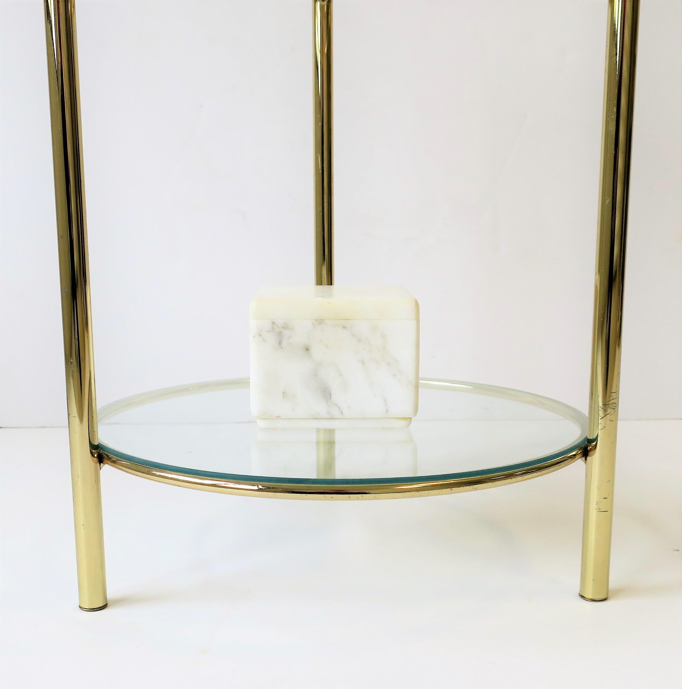 Round Brass and Glass Side or Drinks Table 1