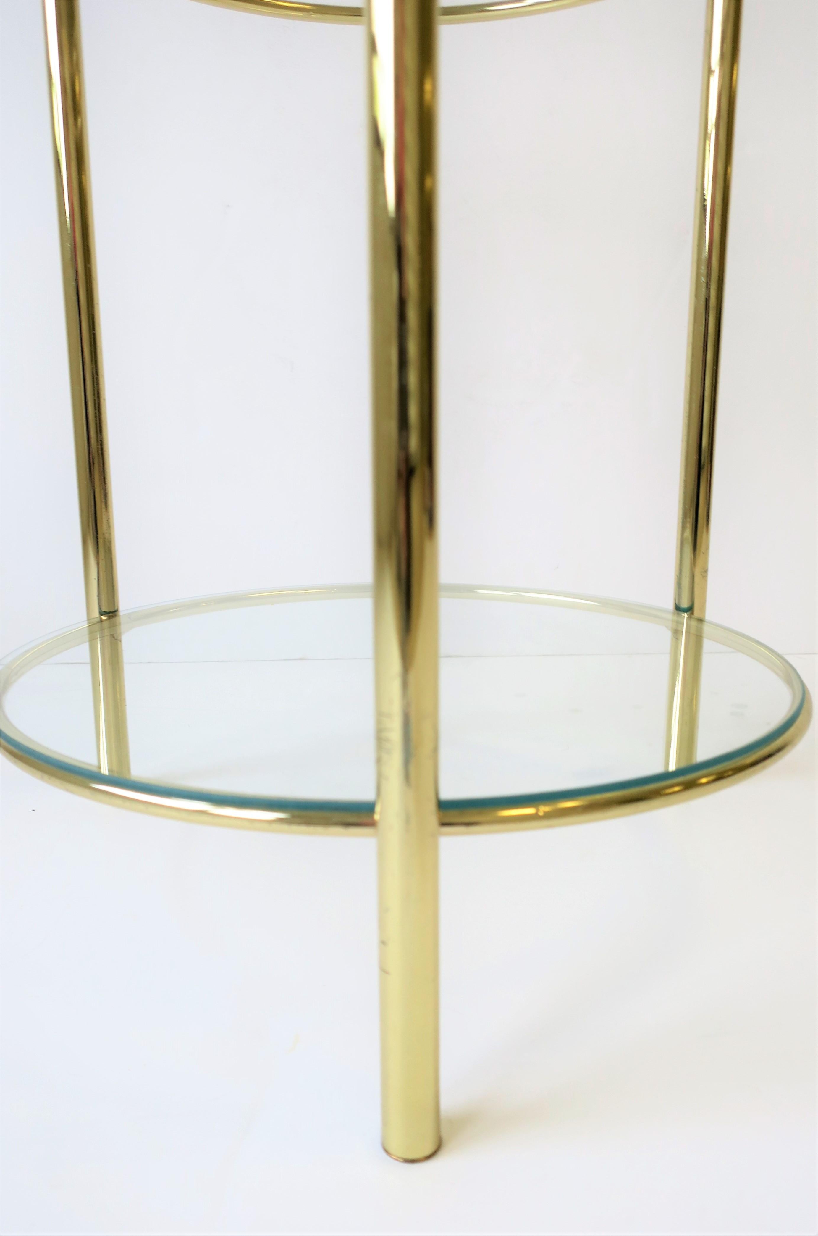 Round Brass and Glass Side or Drinks Table 2