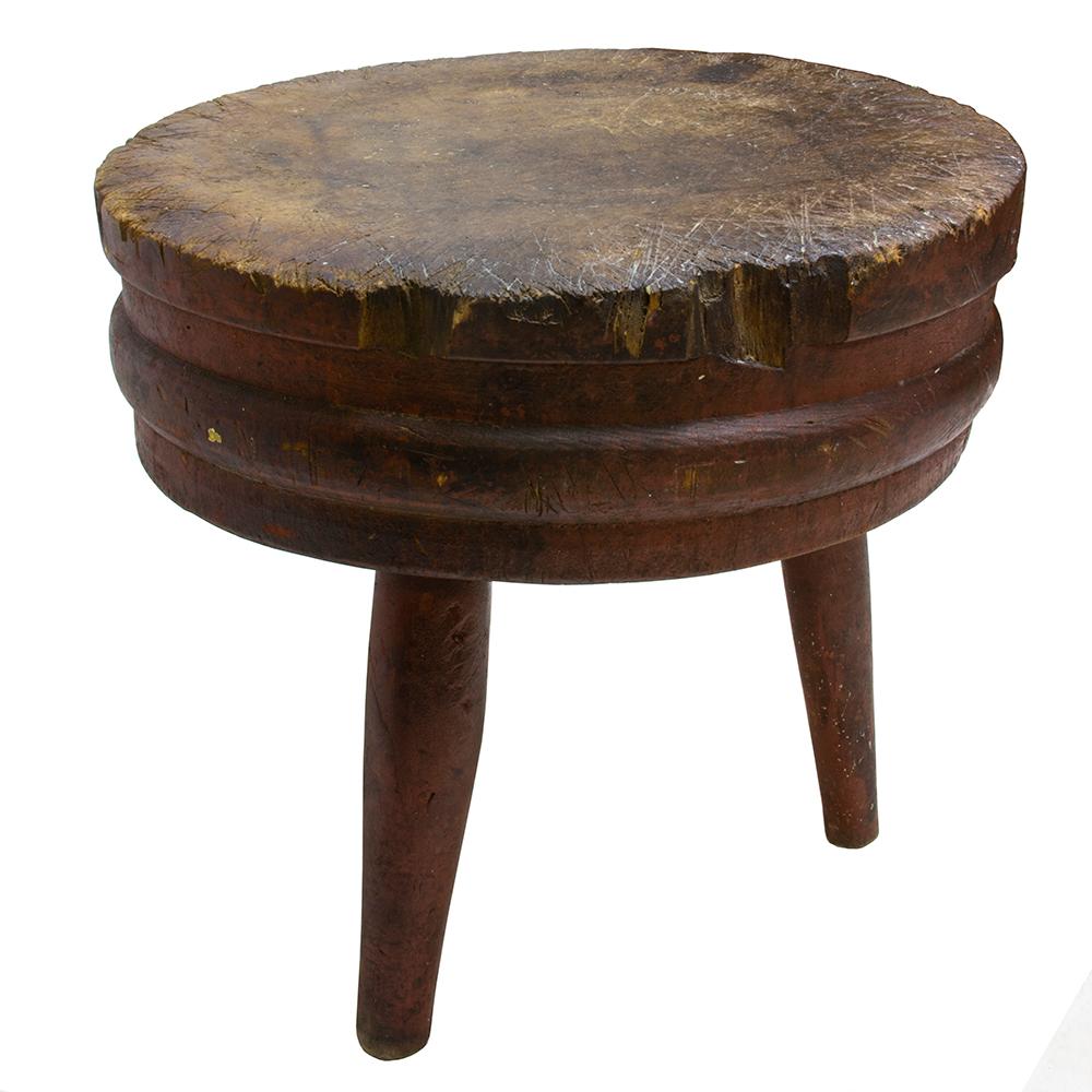 antique round butcher block