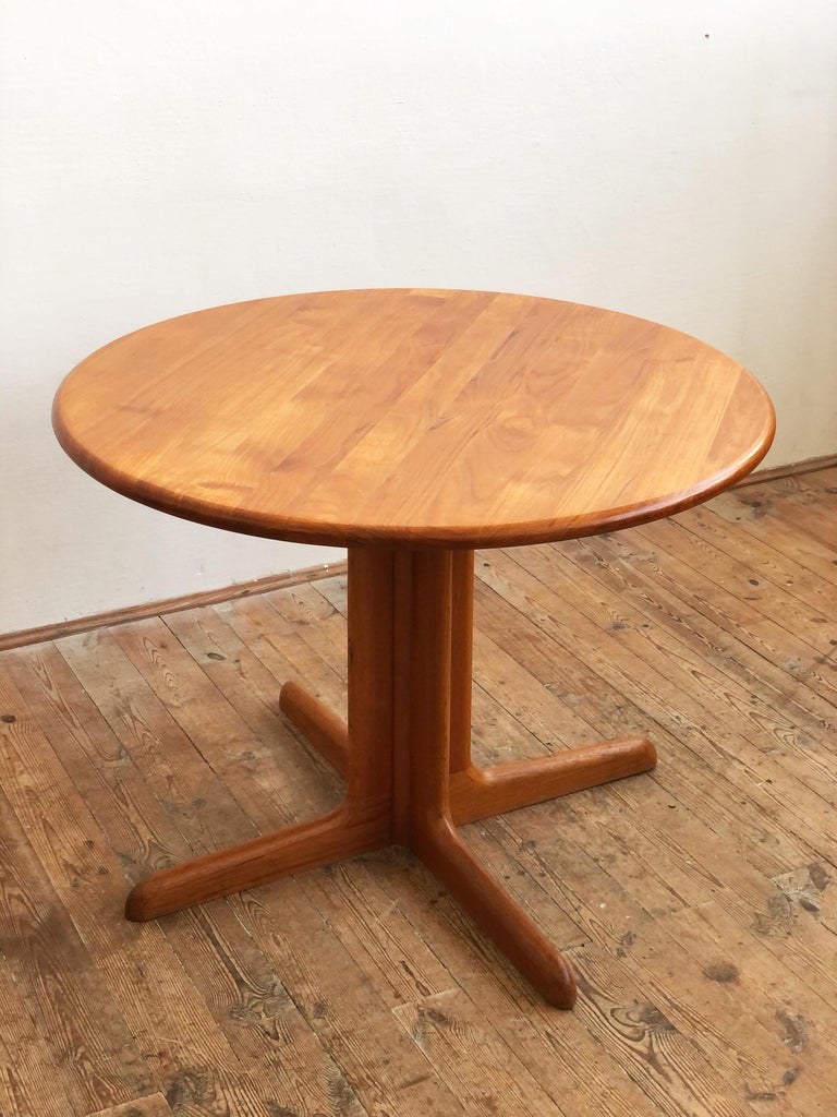 Small Round Danish Mid Century Modern Design Teak Dining Table, Denmark