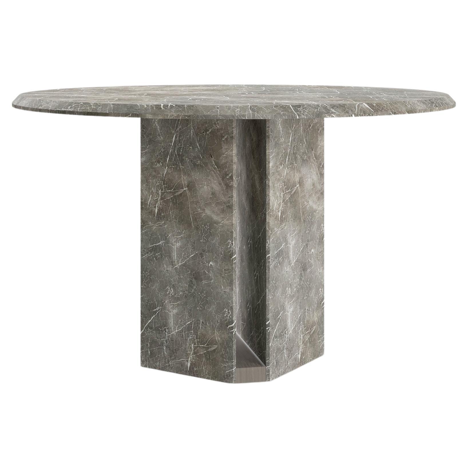 Small Round Marble "Delos" Dining Table, Giorgio Bonaguro For Sale