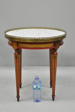 Small Round Marble-Top French Louis XVI Directoire Style Italian Side End Table