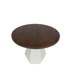 Small Round Modern Dining Table with Hexagon Pedestal Base 42" Diamter