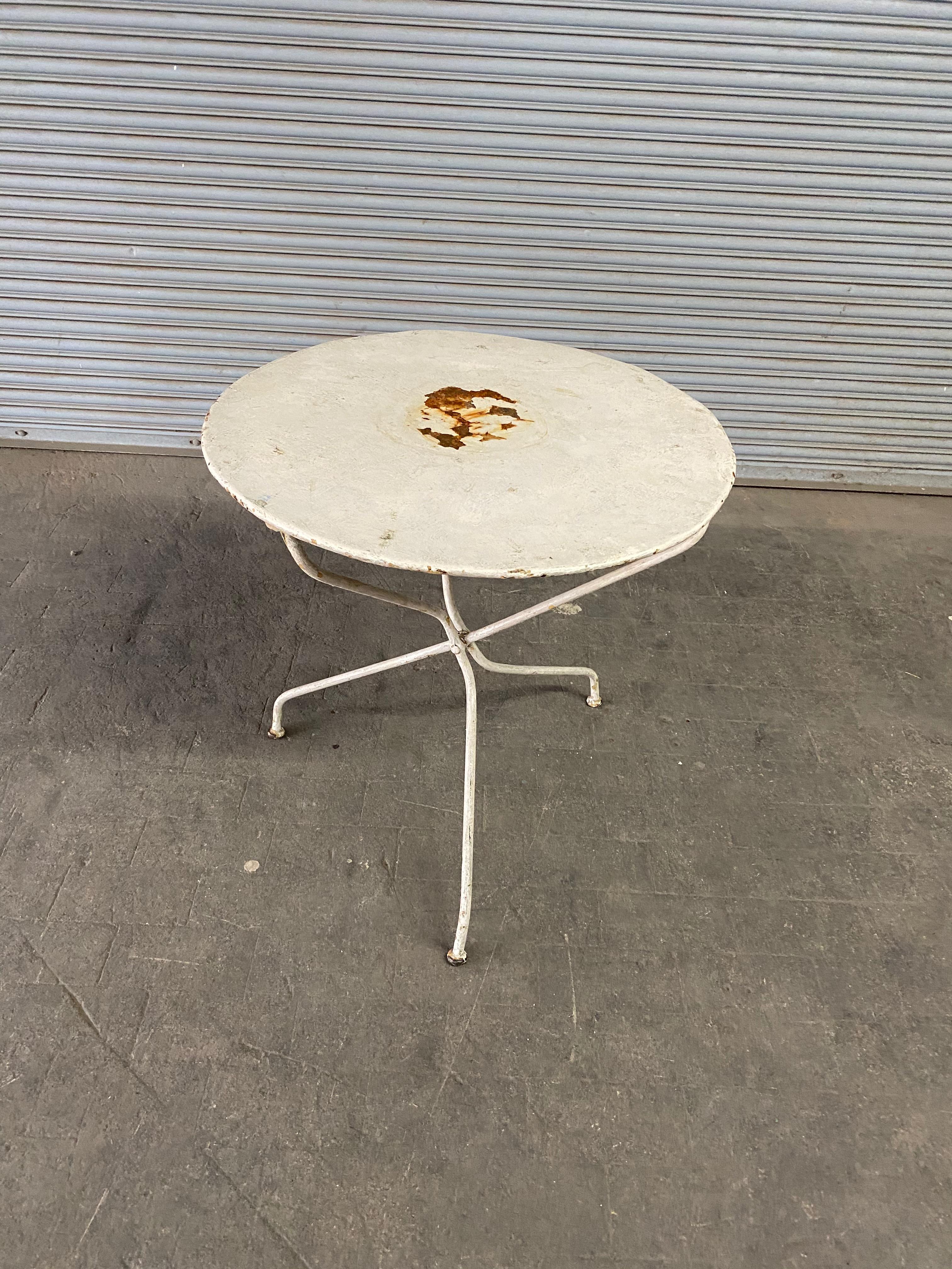 Mid-20th Century Small Round Painted French Bistro Table