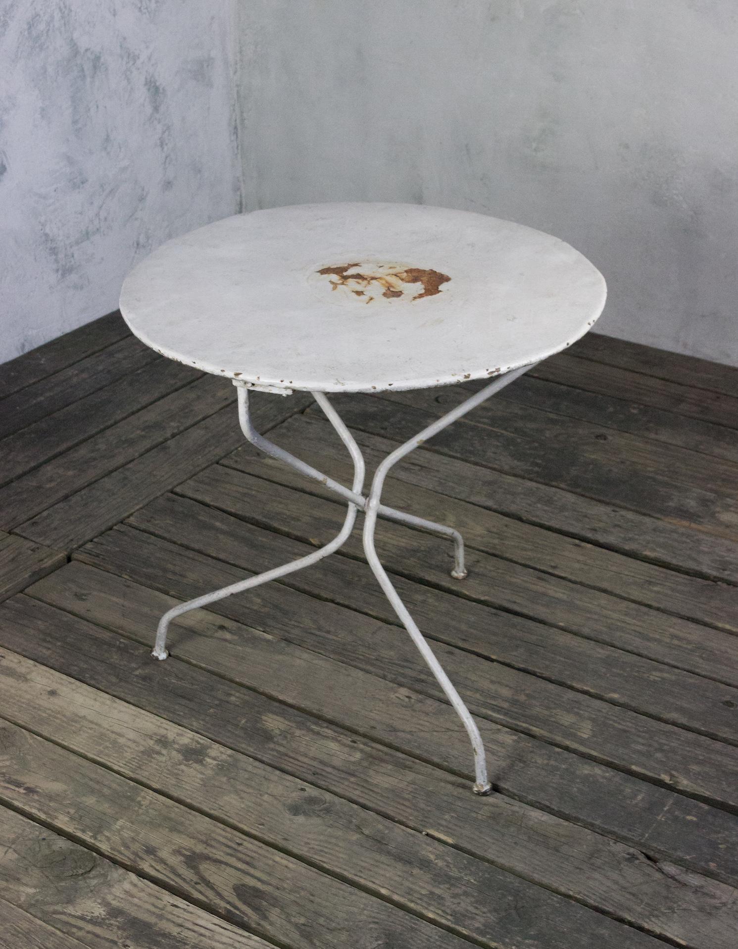 Iron Small Round Painted French Bistro Table